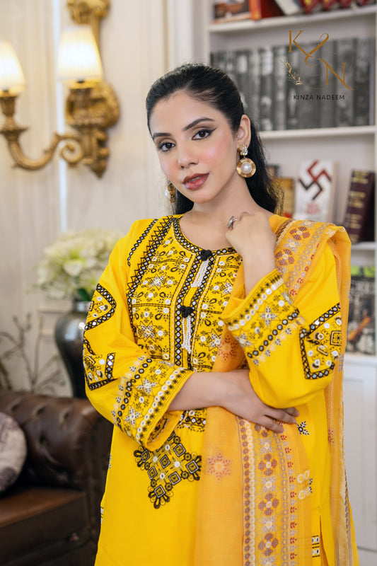 Golden Saffron 2PC Kinza Nadeem