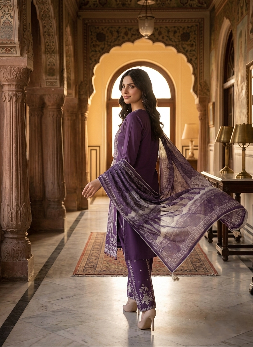 Sahar — 3Pc Embroidered Lawn Suit Kinza Nadeem