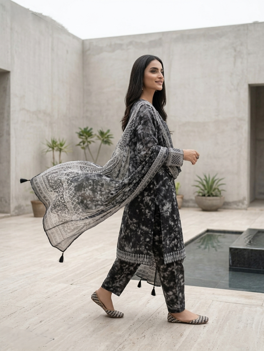 Zimal — 3Pc Printed Lawn Suit Kinza Nadeem