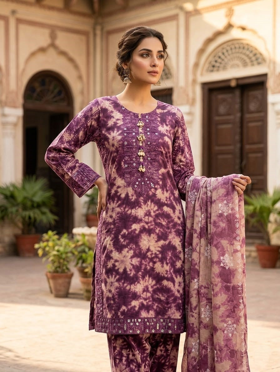 Eshal — 3Pc Printed Lawn Suit Kinza Nadeem
