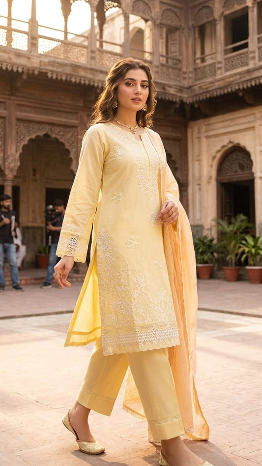 KN-022 Liyana — 3Pc Embroidered Lawn Suit Kinzanadeem