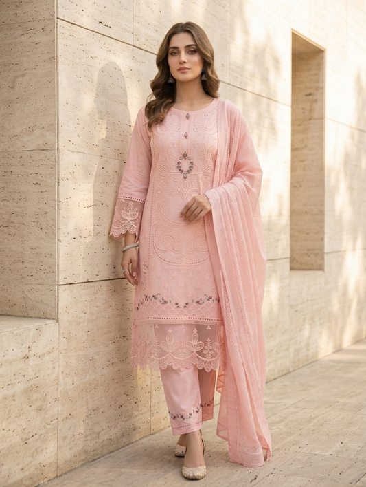 Rose Liyana — 3Pc Embroidered Lawn Suit Kinzanadeem