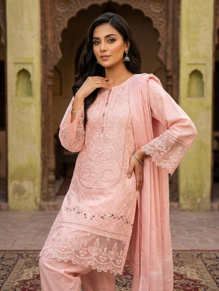 Rose Liyana — 3Pc Embroidered Lawn Suit Kinzanadeem