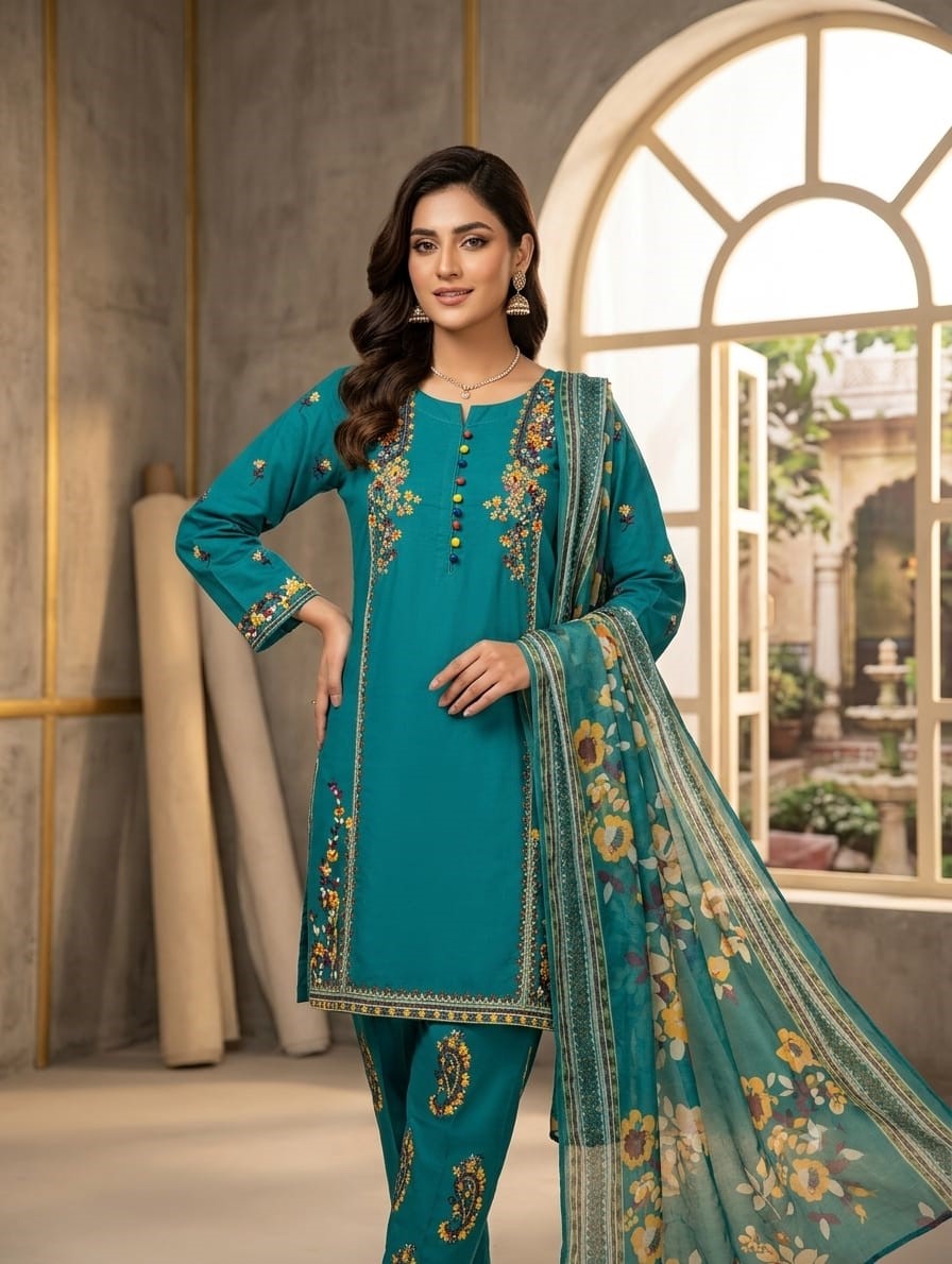 Zareen Paisley — 3Pc Embroidered Lawn Suit Kinzanadeem