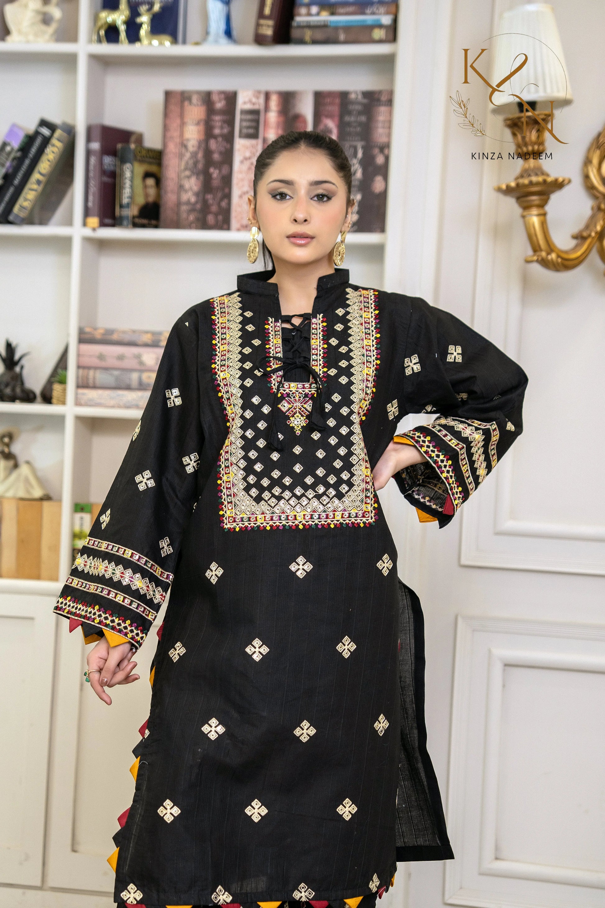 Midnight Flora 3PC Kinza Nadeem