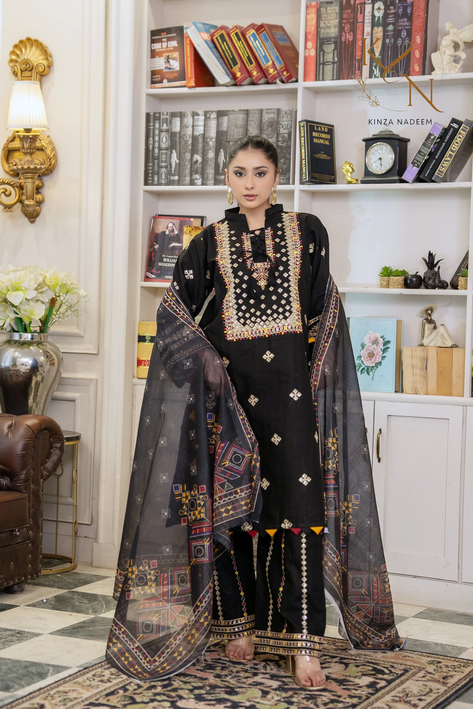 Midnight Flora 3PC Kinza Nadeem