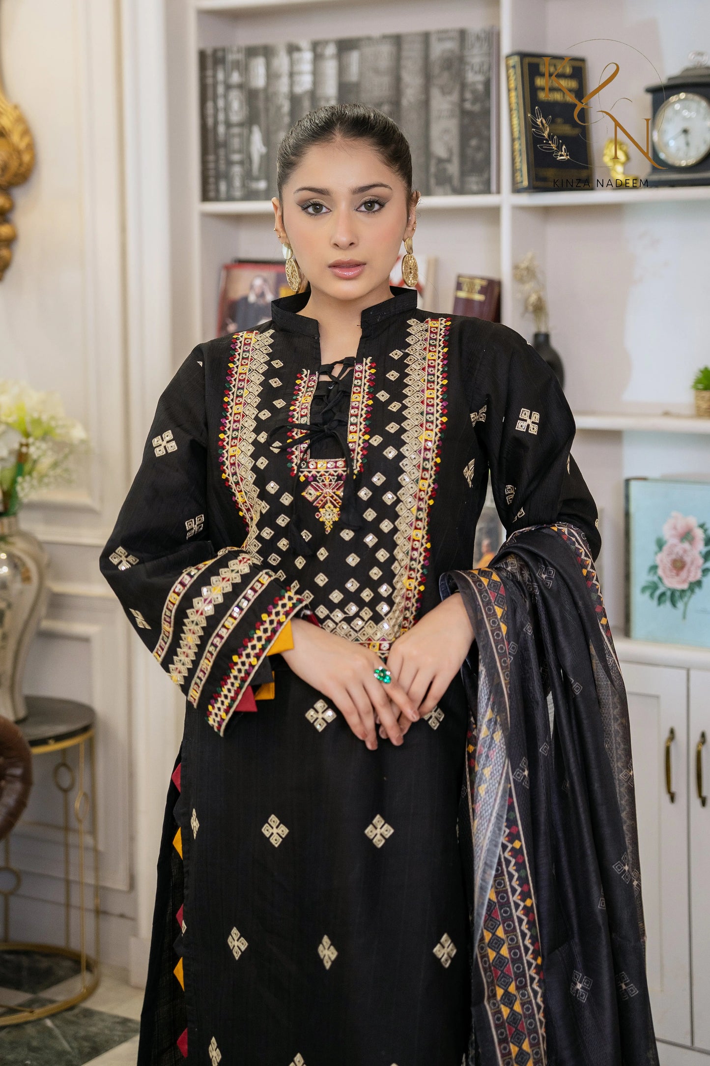 Midnight Flora 3PC Kinza Nadeem