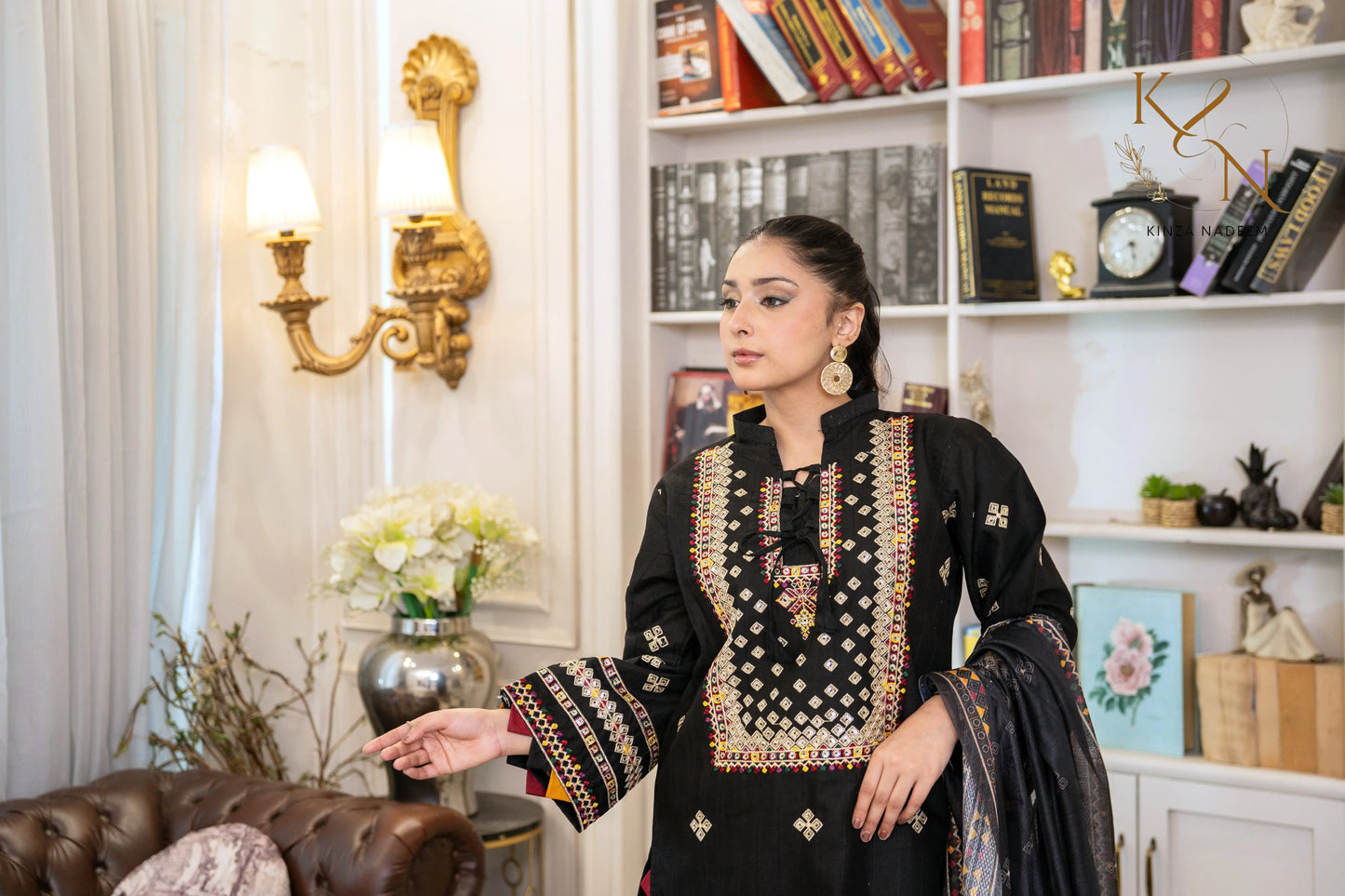 Midnight Flora 3PC Kinza Nadeem