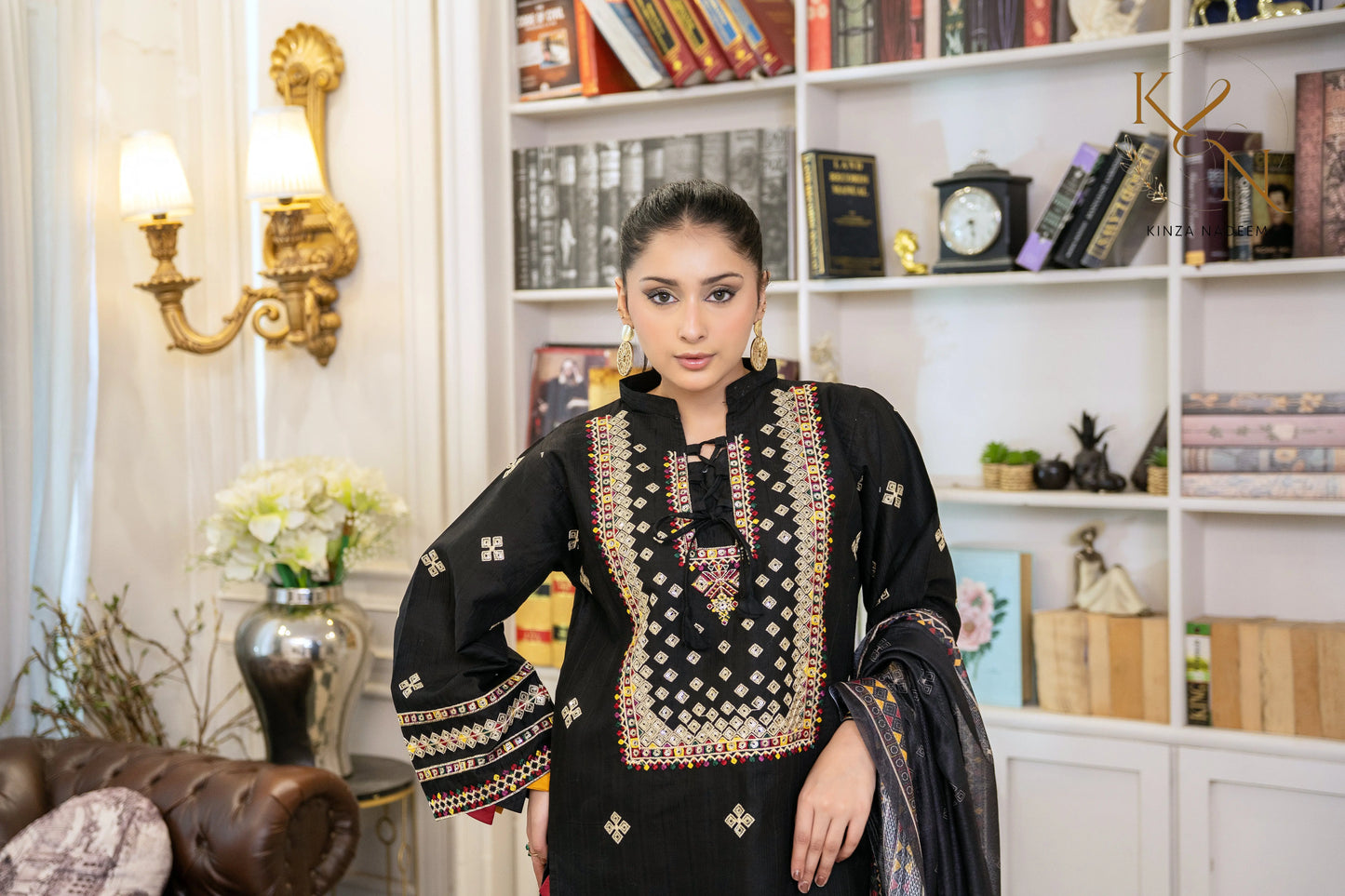 Midnight Flora 3PC Kinza Nadeem