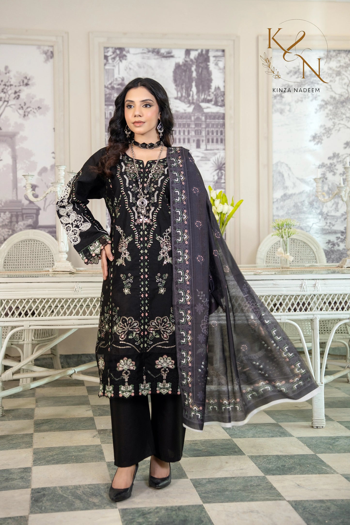 Monochrome Wave 3PC Kinza Nadeem