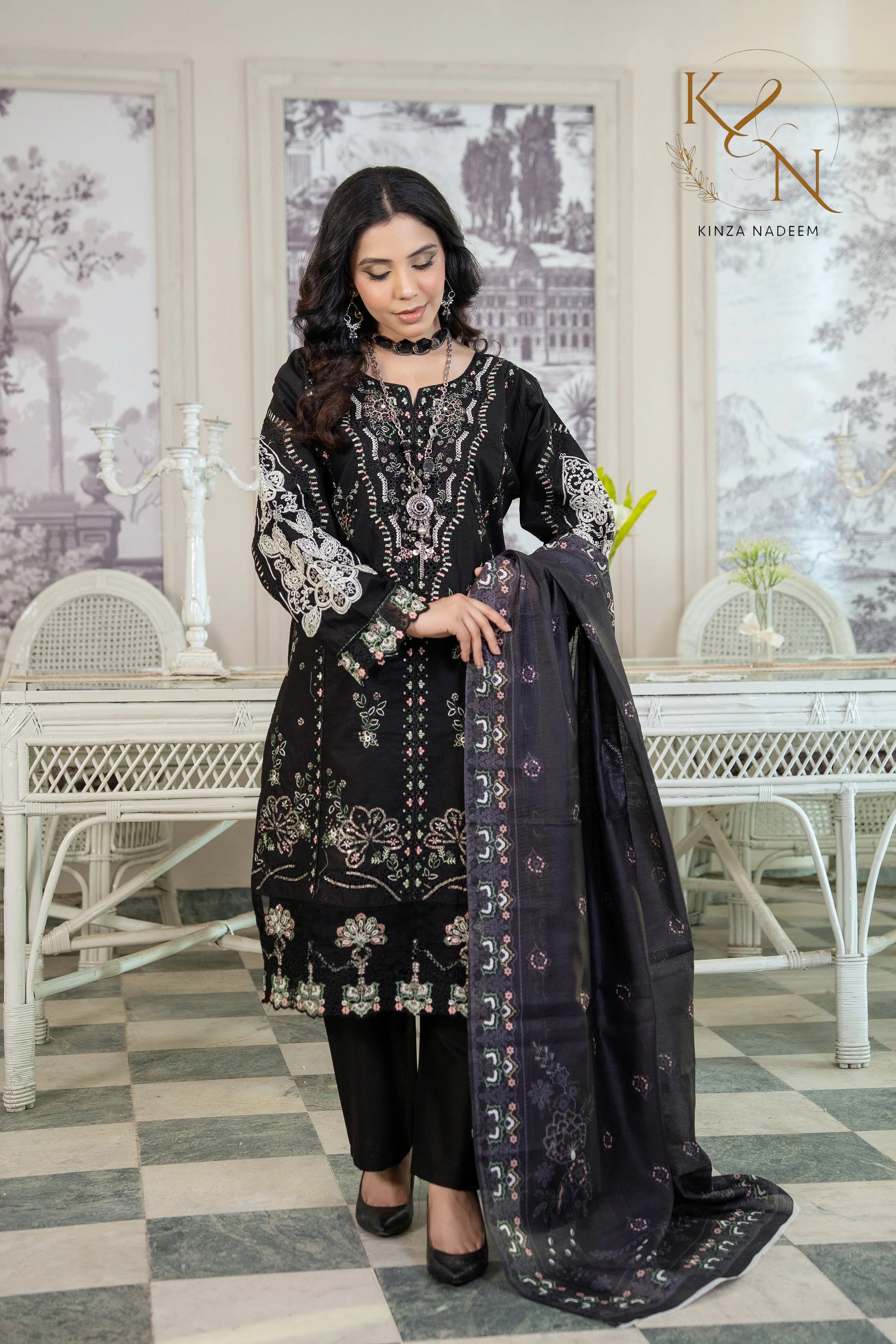 Monochrome Wave 3PC Kinza Nadeem