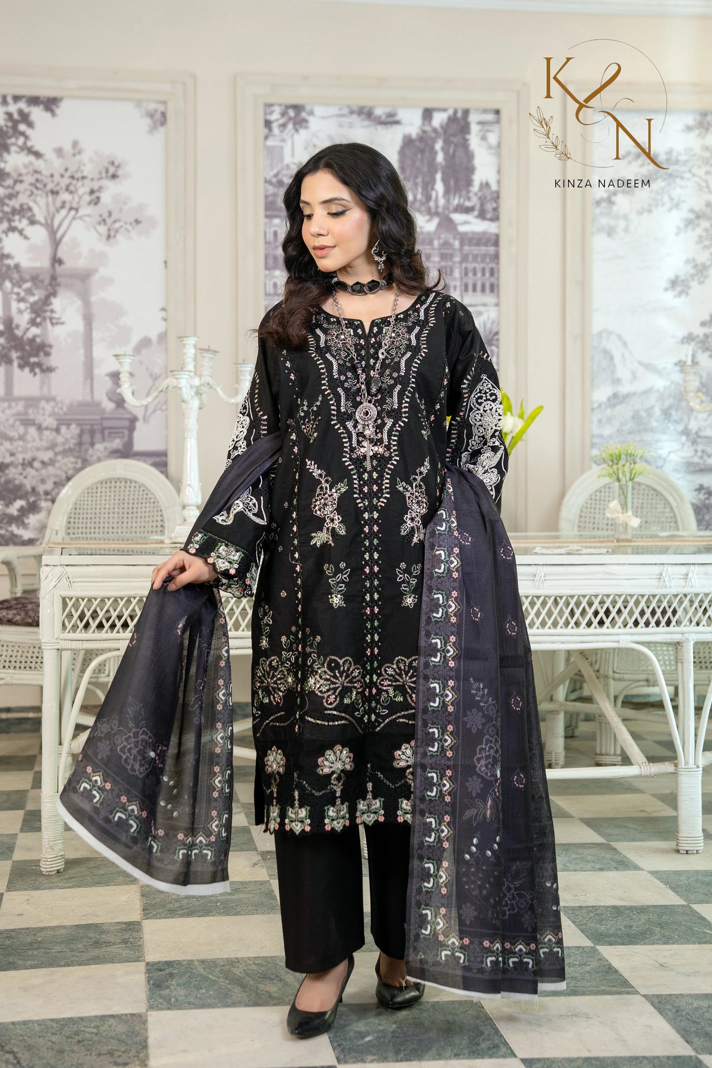Monochrome Wave 3PC Kinza Nadeem