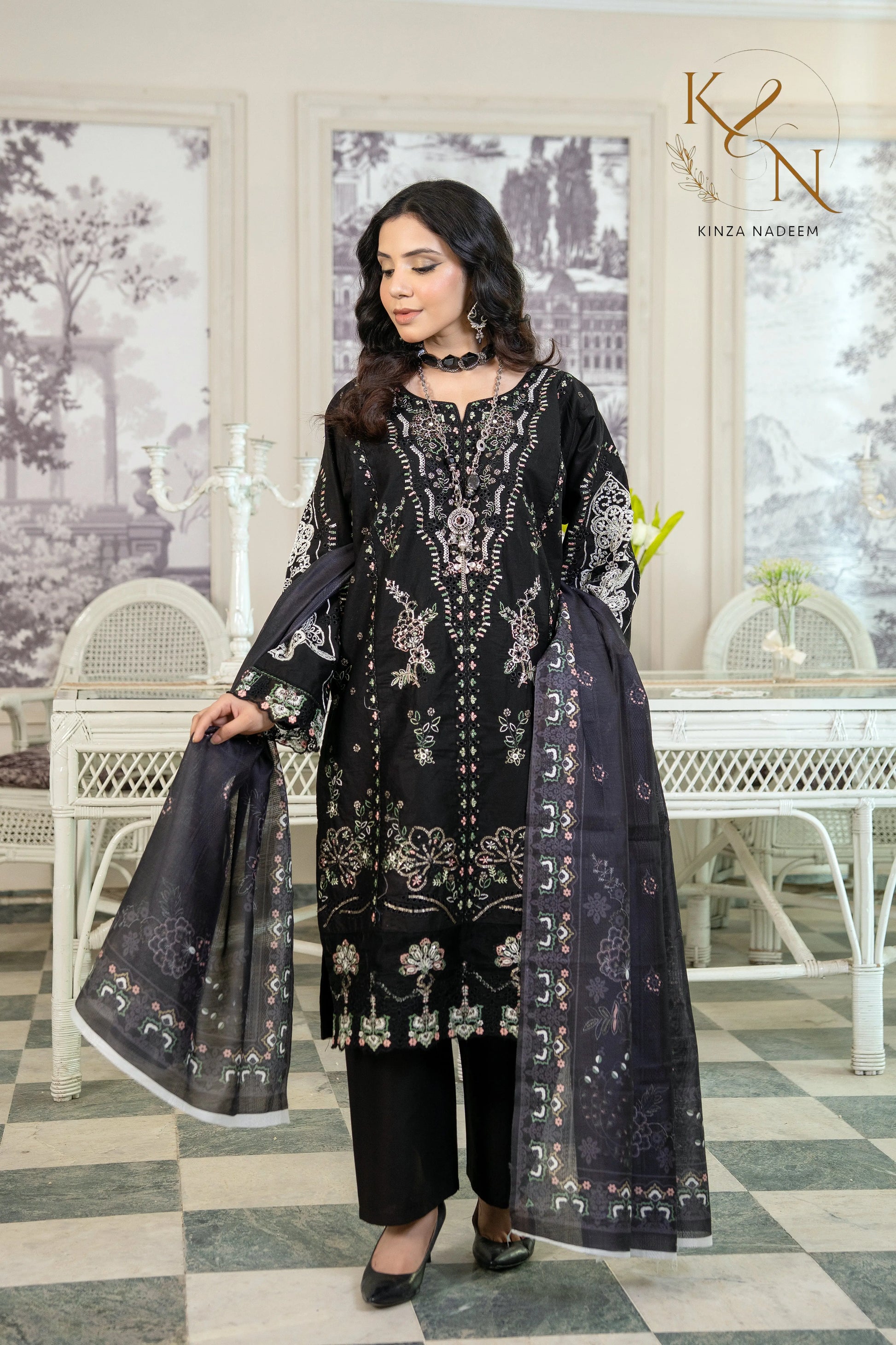 Monochrome Wave 3PC Kinza Nadeem