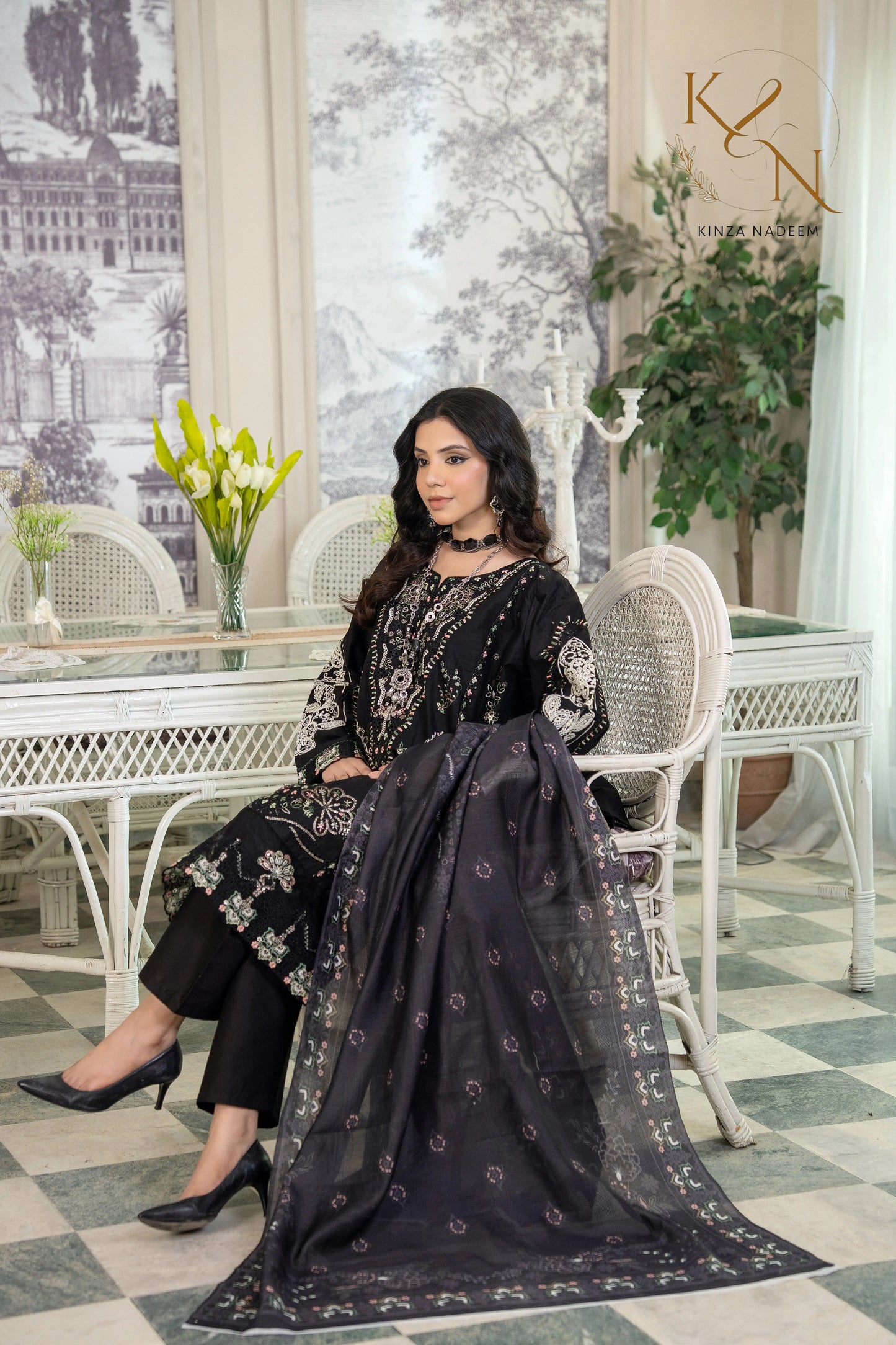 Monochrome Wave 3PC Kinza Nadeem