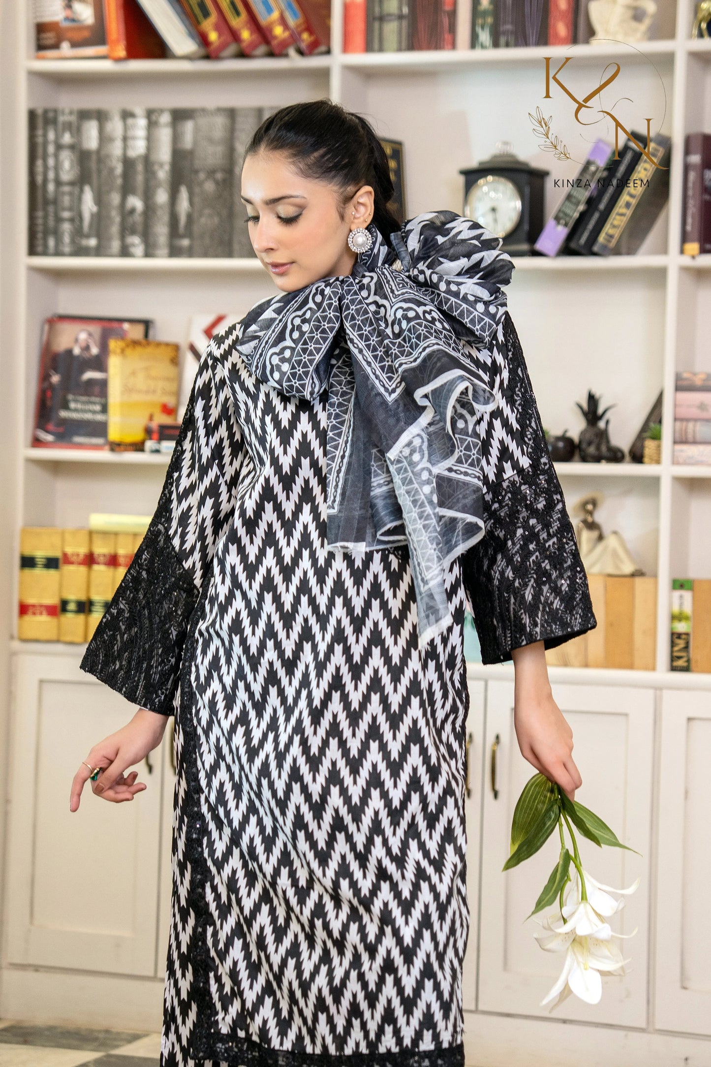 Ruby Chevron 3pc Kinza Nadeem