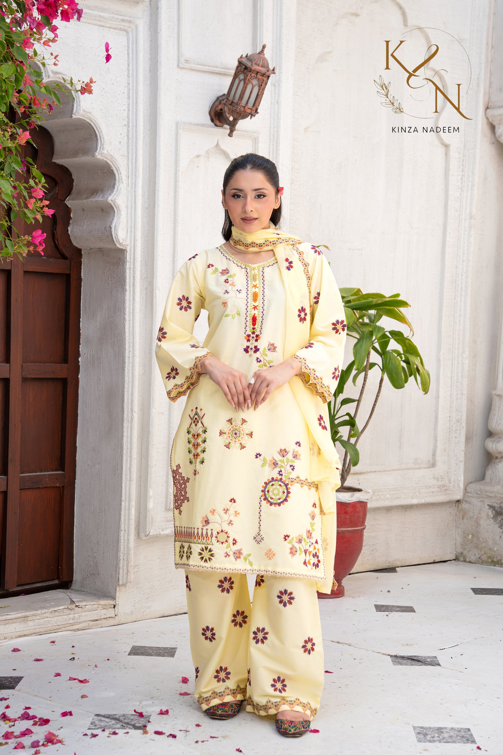 Ivory Bloom 3PC Kinza Nadeem