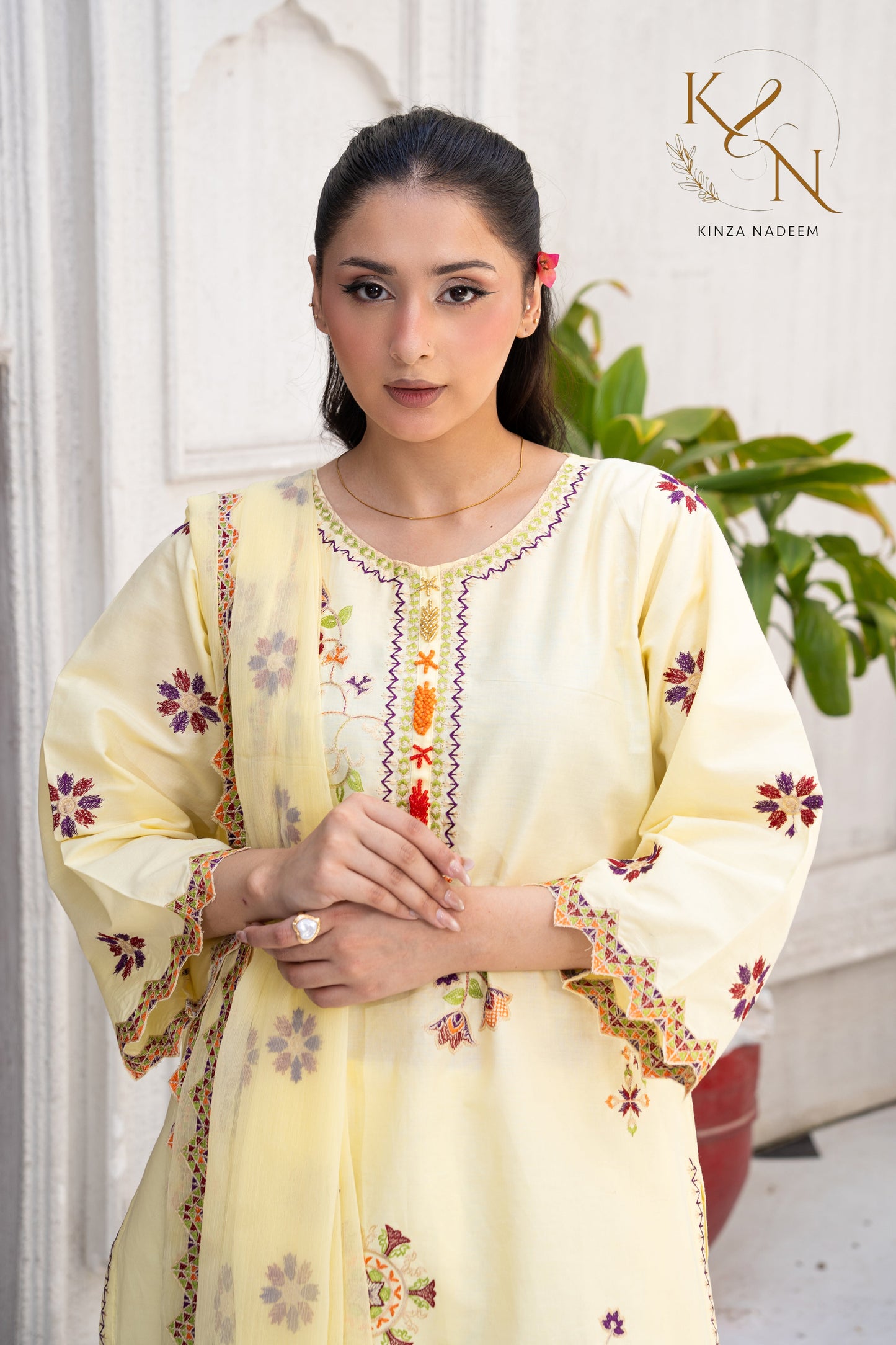 Ivory Bloom 3PC Kinza Nadeem
