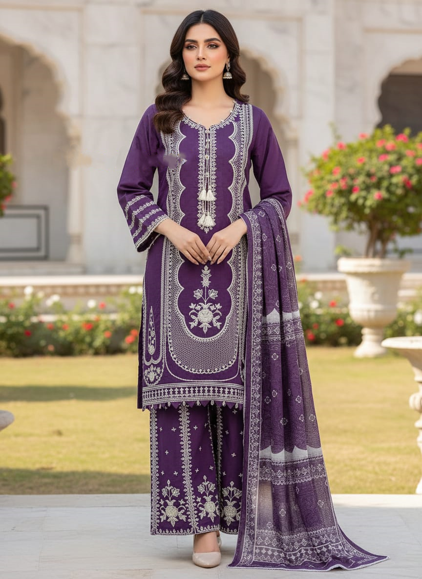 Sahar — 3Pc Embroidered Lawn Suit Kinza Nadeem