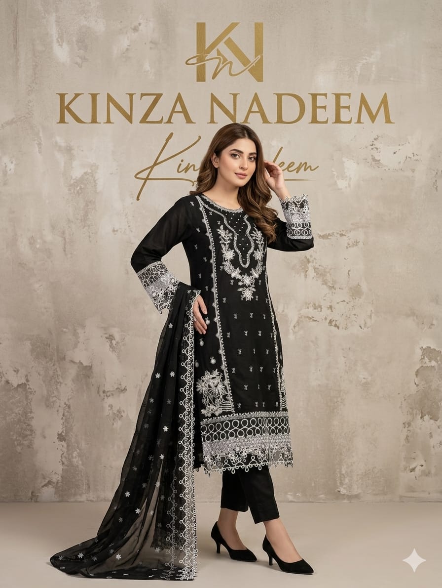 Noir Elara — 3Pc Embroidered Chiffon Suit Kinza Nadeem