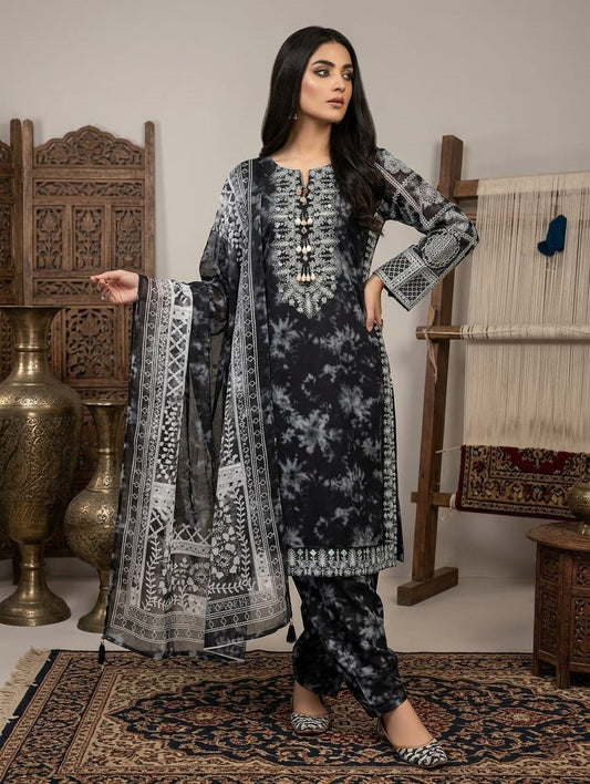 Zimal — 3Pc Printed Lawn Suit Kinza Nadeem