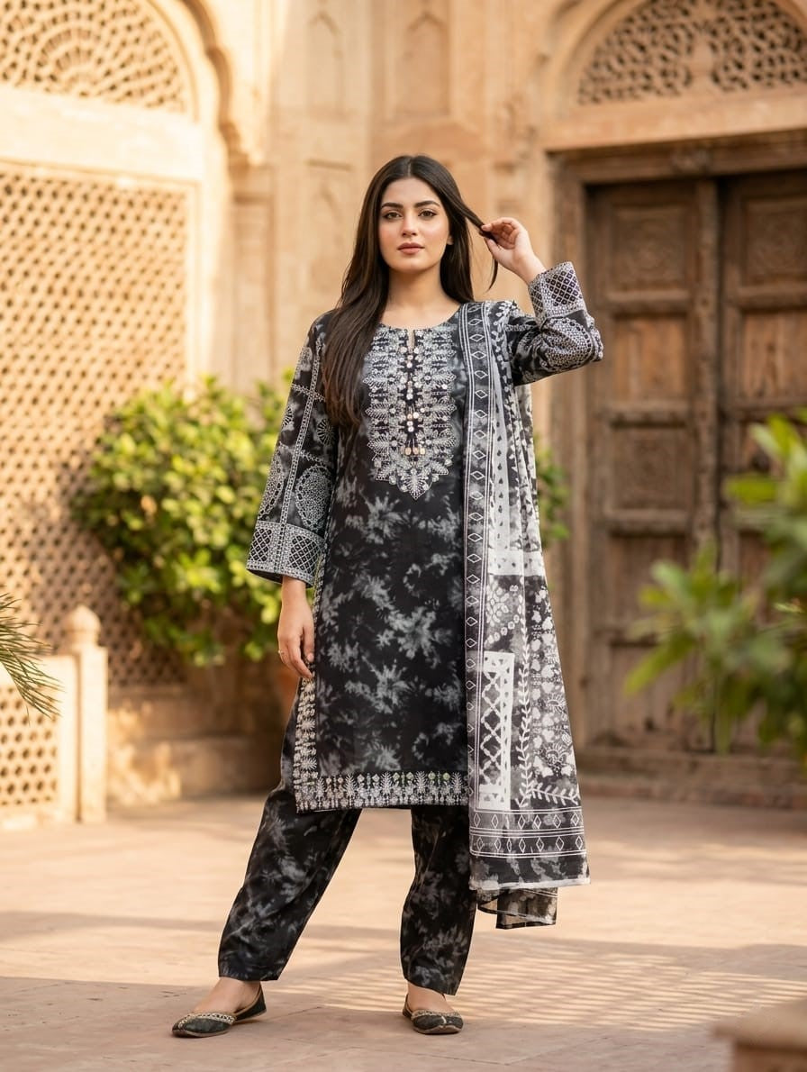 Zimal — 3Pc Printed Lawn Suit Kinza Nadeem