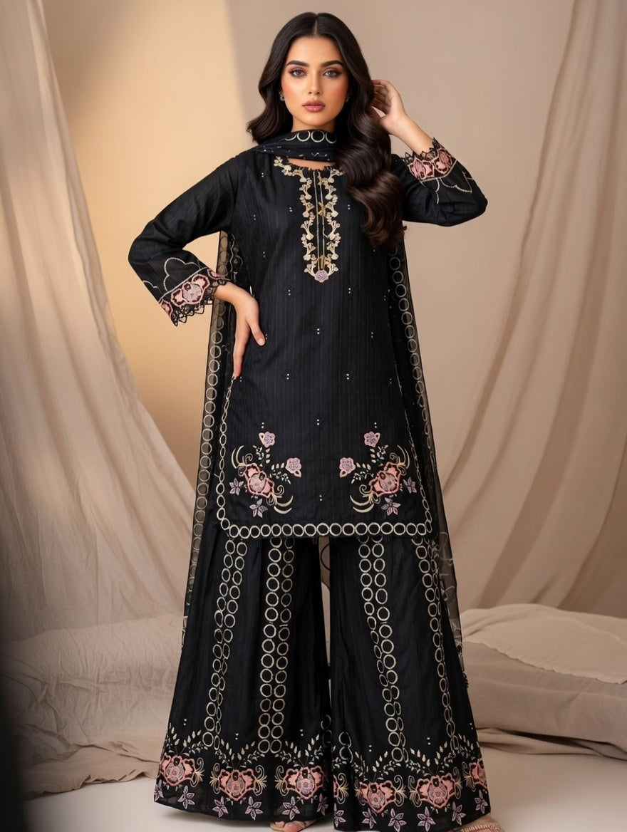 Mahveen — 3Pc Embroidered Luxury Suit Kinza Nadeem
