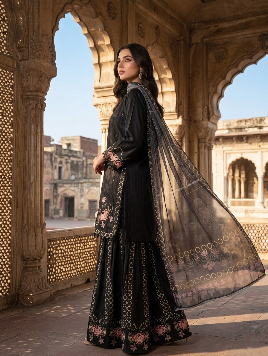 Mahveen — 3Pc Embroidered Luxury Suit Kinza Nadeem