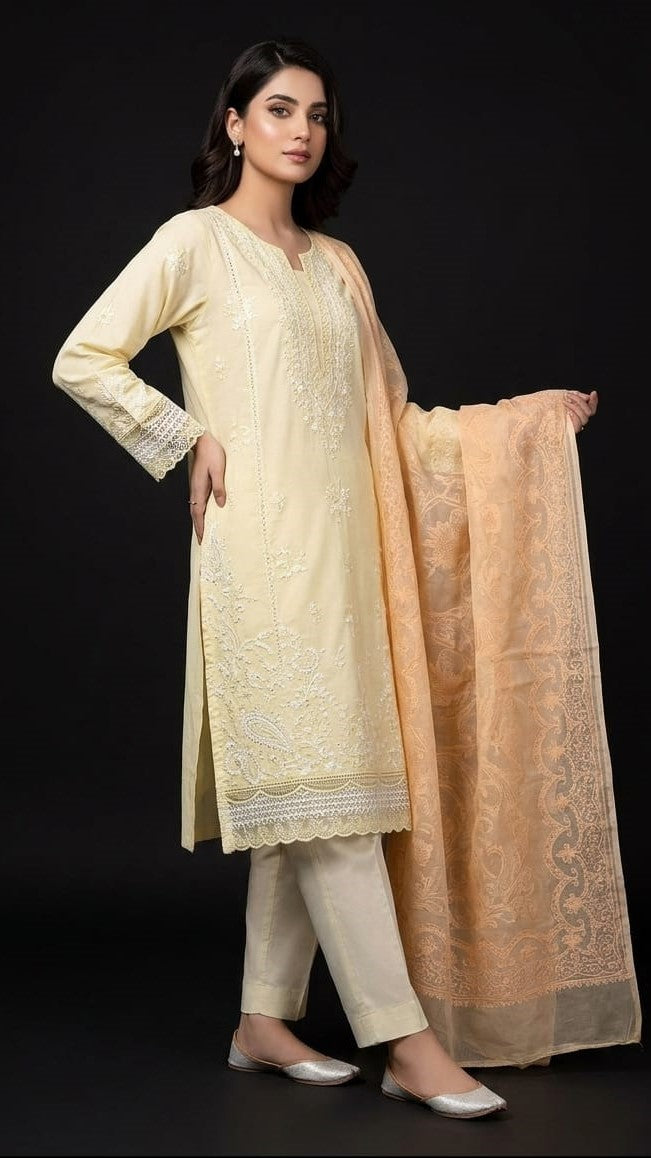KN-022 Liyana — 3Pc Embroidered Lawn Suit Kinzanadeem