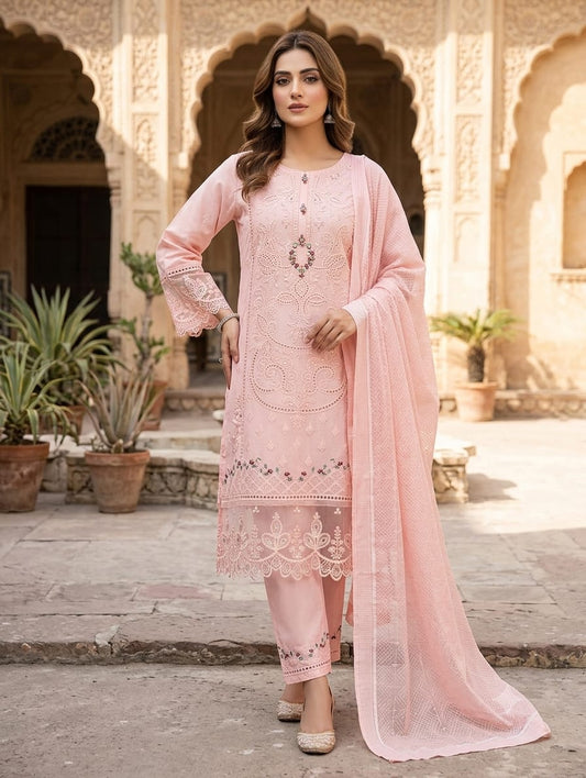 Rose Liyana — 3Pc Embroidered Lawn Suit Kinzanadeem