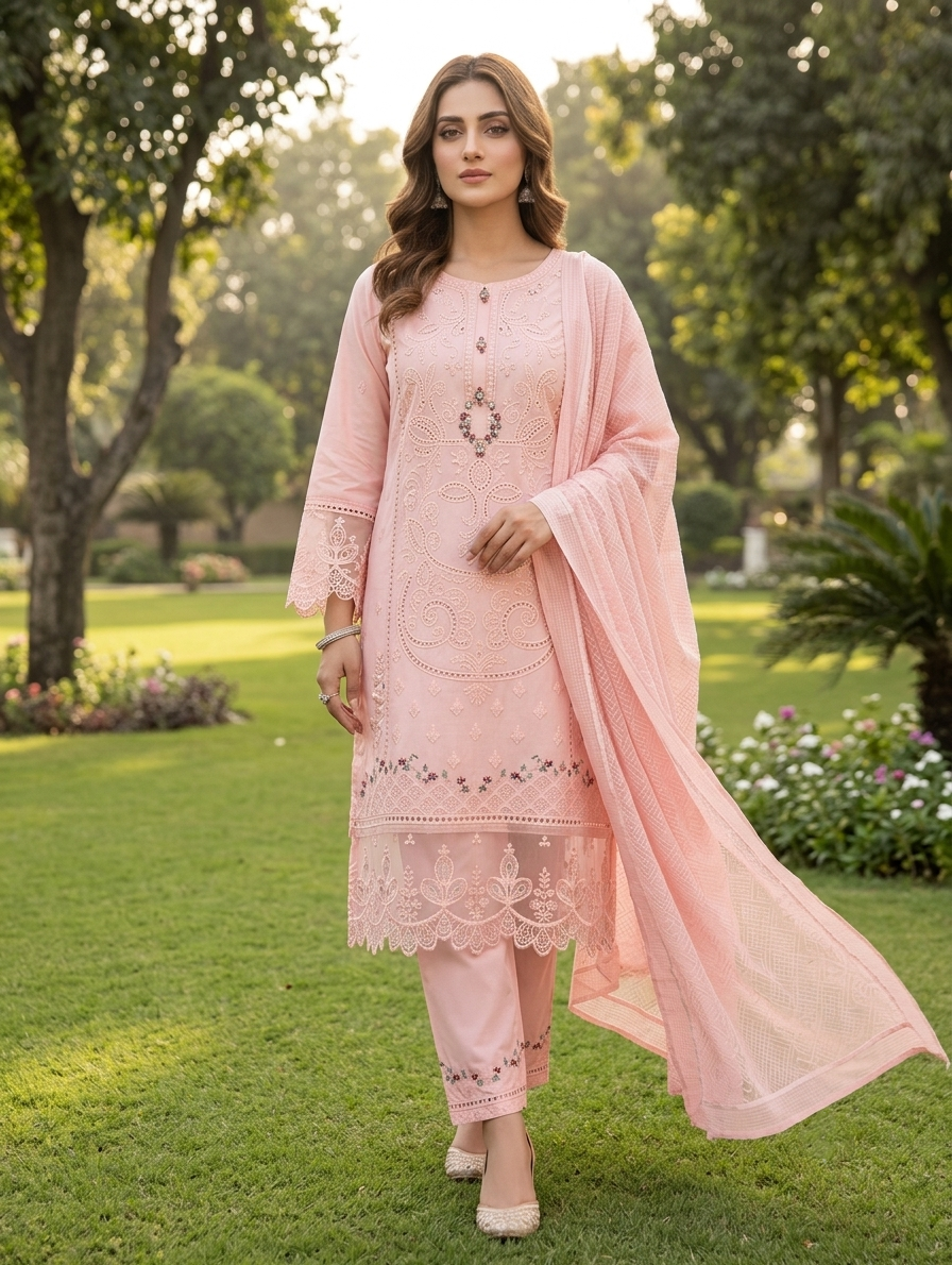 Rose Liyana — 3Pc Embroidered Lawn Suit Kinzanadeem