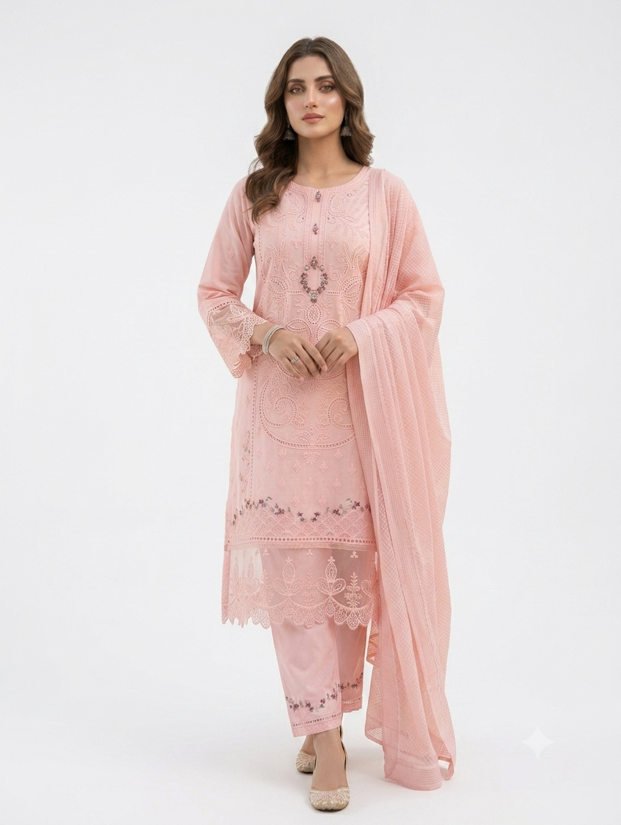 Rose Liyana — 3Pc Embroidered Lawn Suit Kinzanadeem