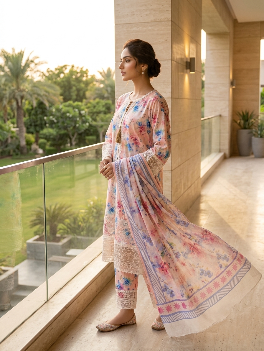 Pastel Aira — 3Pc Printed Lawn Suit Kinzanadeem