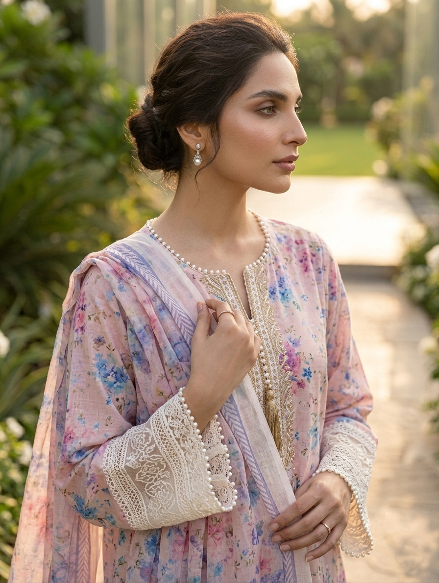 Pastel Aira — 3Pc Printed Lawn Suit Kinzanadeem