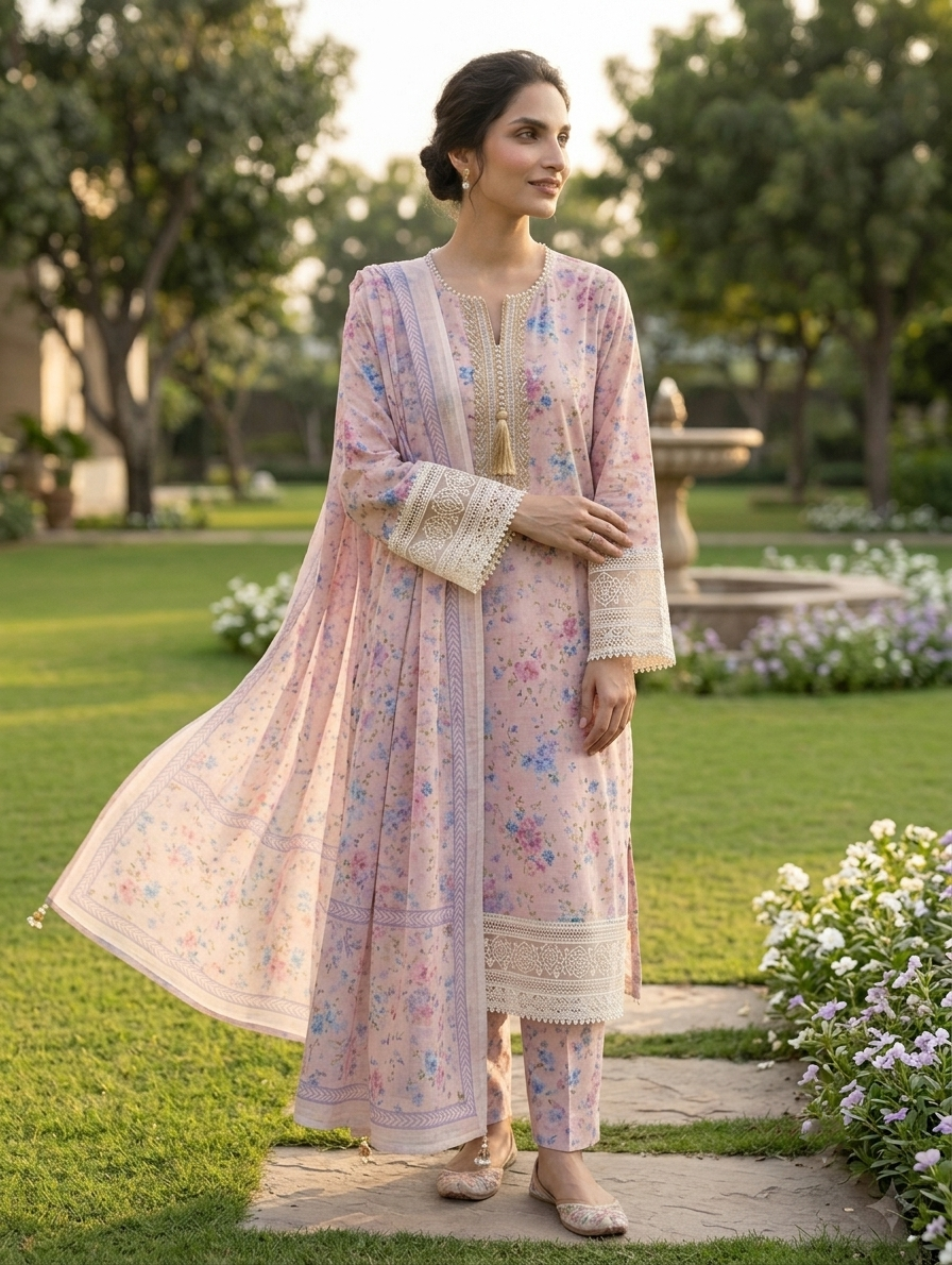 Pastel Aira — 3Pc Printed Lawn Suit Kinzanadeem