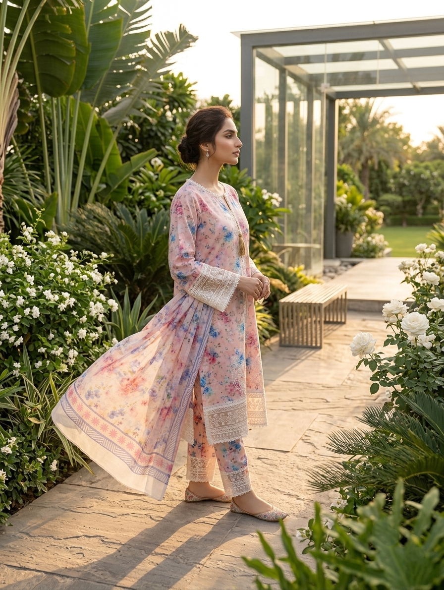 Pastel Aira — 3Pc Printed Lawn Suit Kinzanadeem