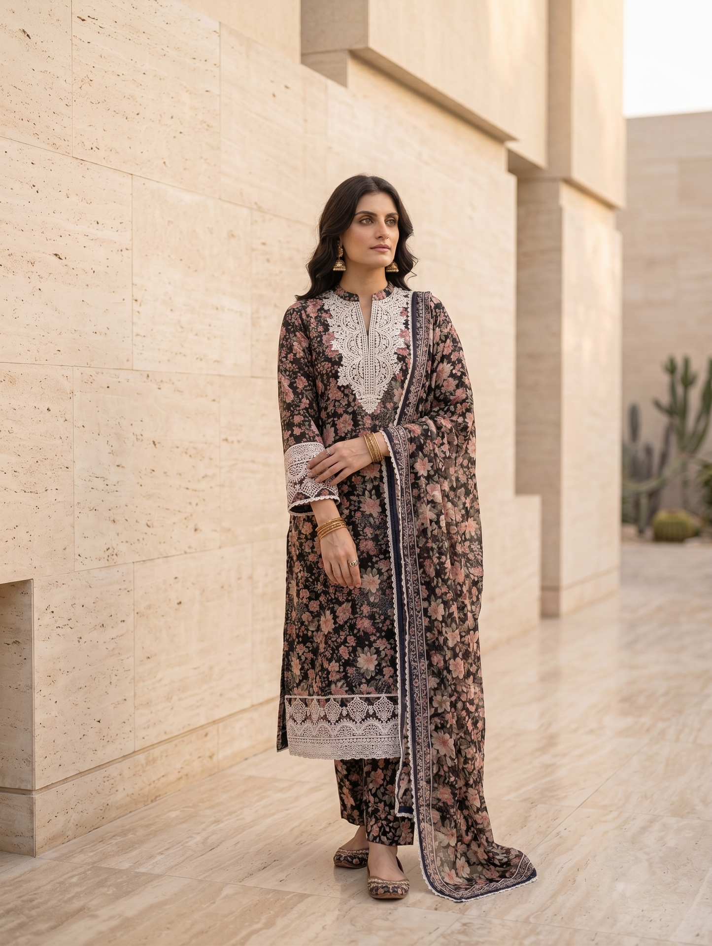 Purple Blossom — 3Pc Printed Lawn Suit Kinzanadeem