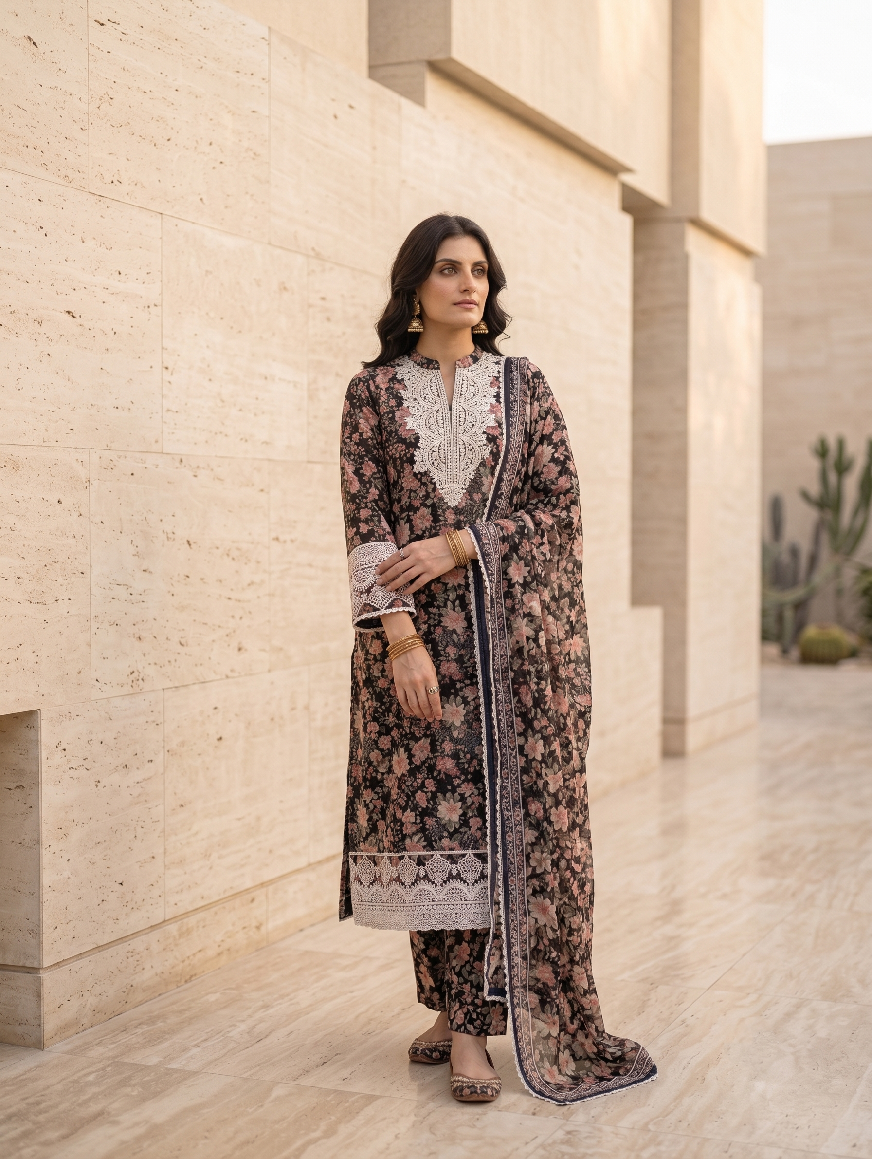 Purple Blossom — 3Pc Printed Lawn Suit Kinzanadeem