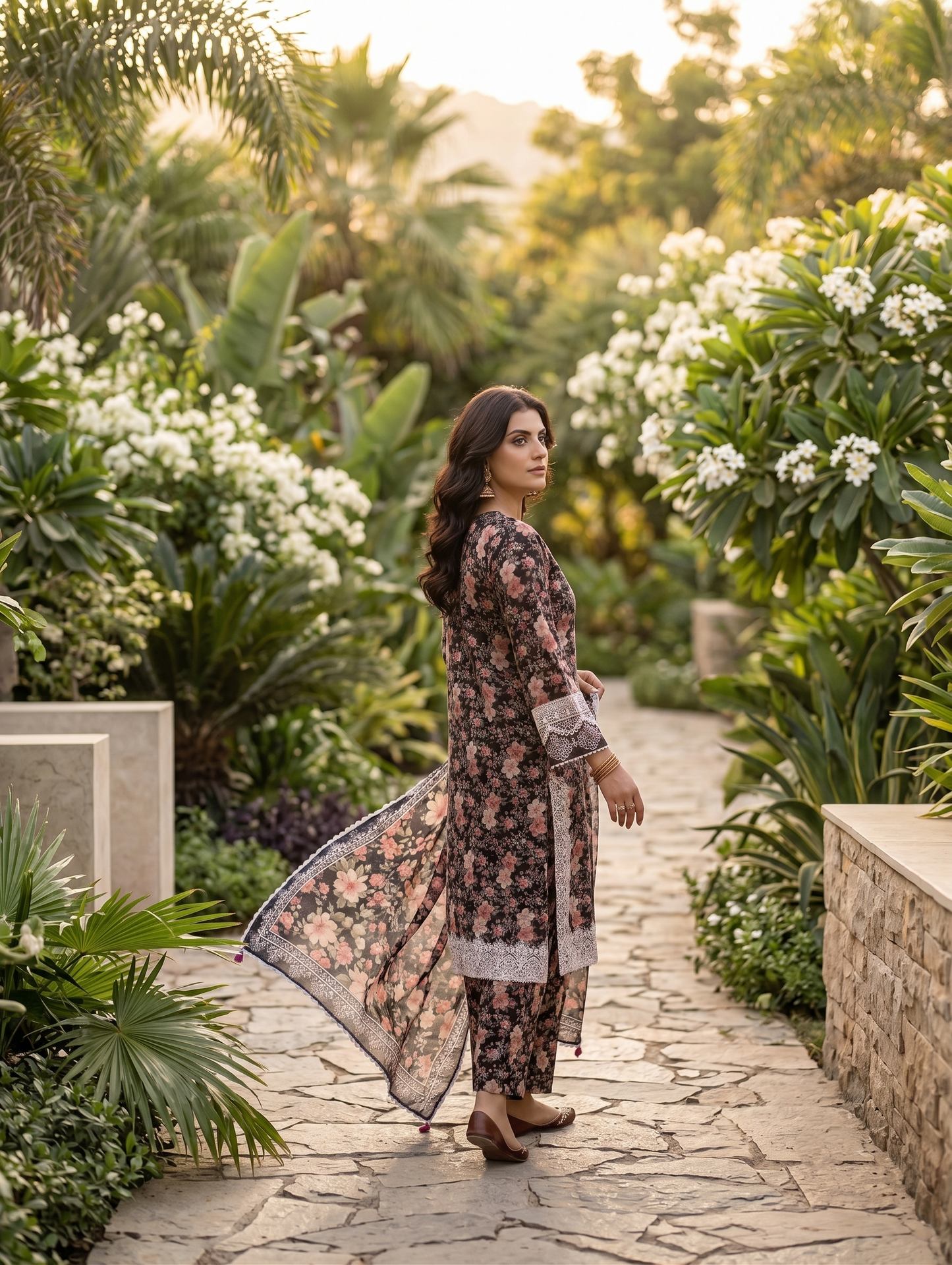 Purple Blossom — 3Pc Printed Lawn Suit Kinzanadeem