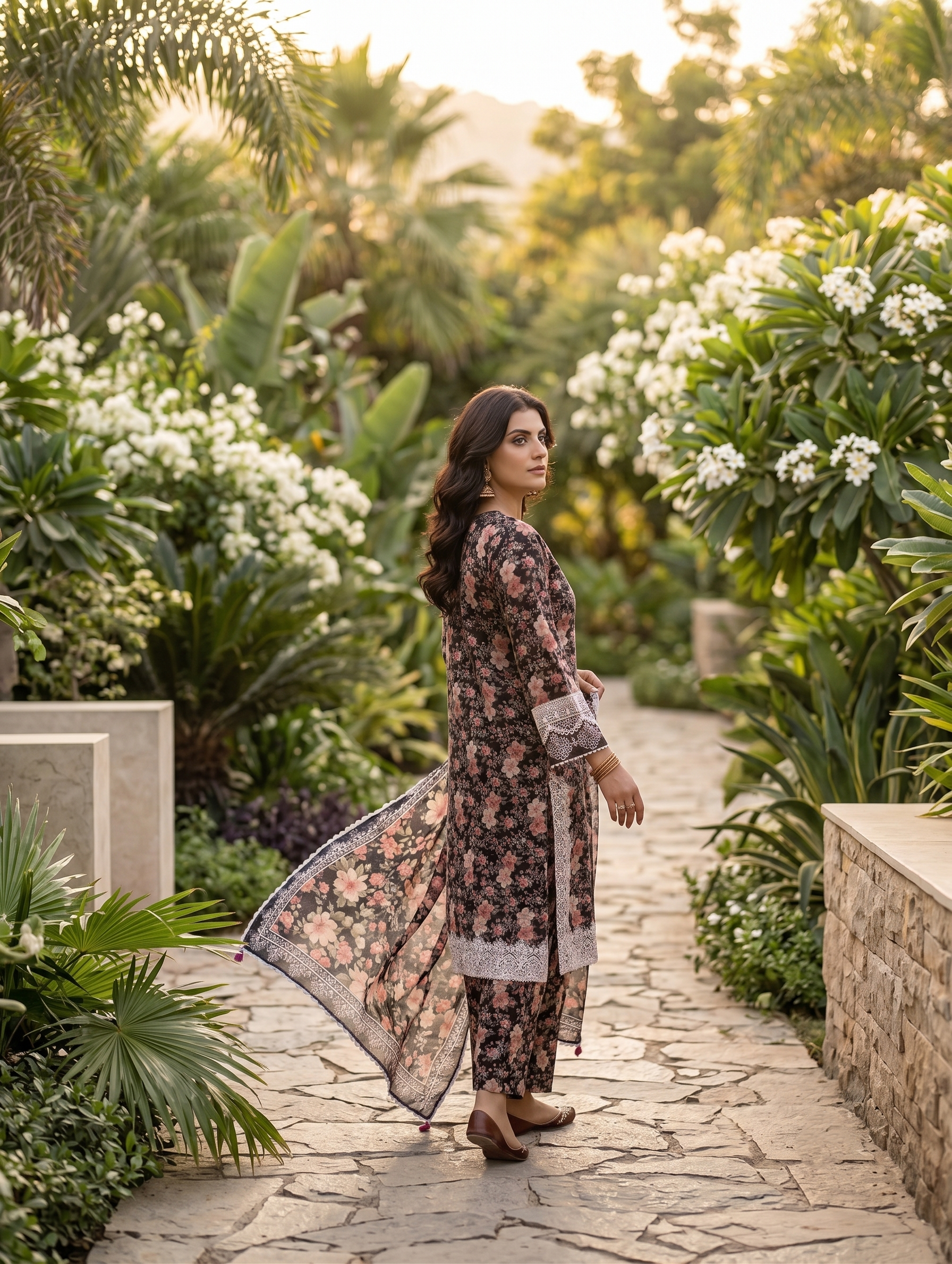 Purple Blossom — 3Pc Printed Lawn Suit Kinzanadeem
