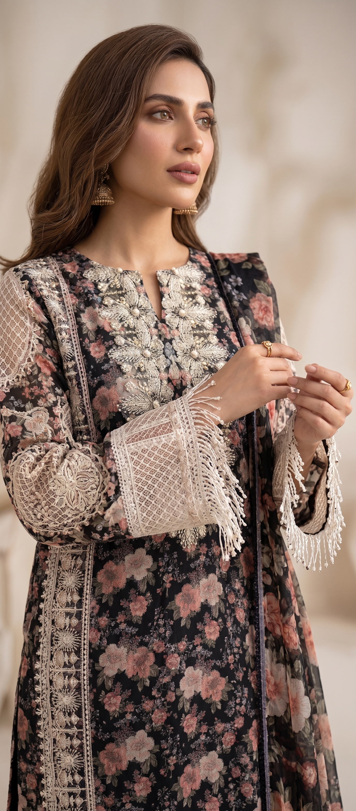 Siyah Gul — 3Pc Embroidered Lawn Suit Kinzanadeem