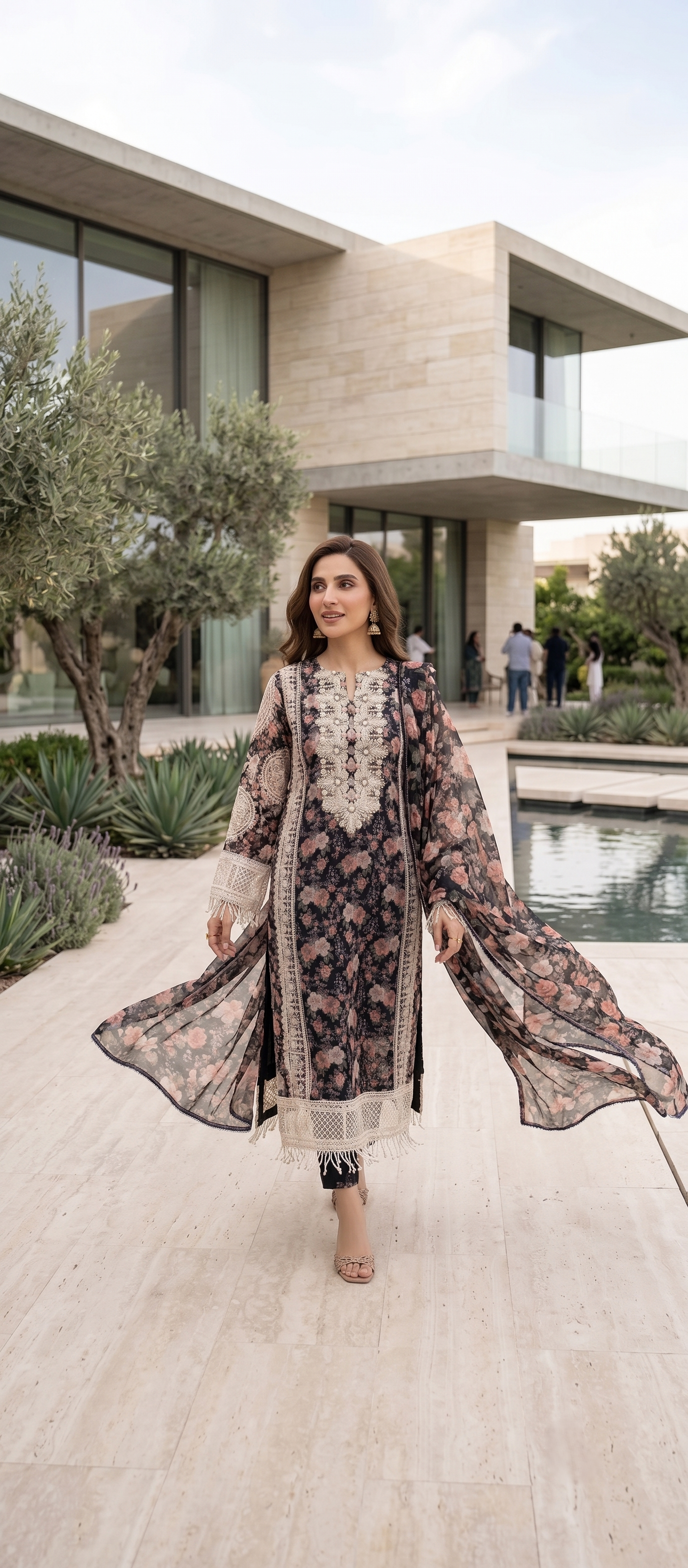 Siyah Gul — 3Pc Embroidered Lawn Suit Kinzanadeem