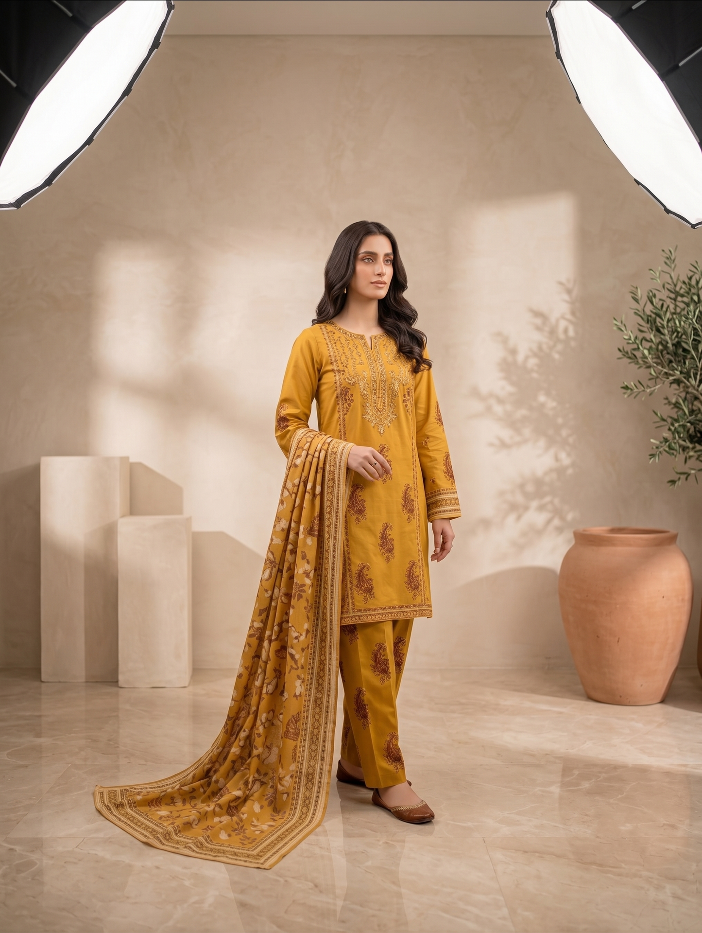 Zareen Paisley — 3Pc Embroidered Lawn Suit Kinzanadeem