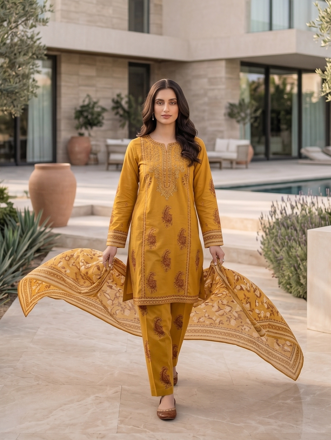 Zareen Paisley — 3Pc Embroidered Lawn Suit Kinzanadeem