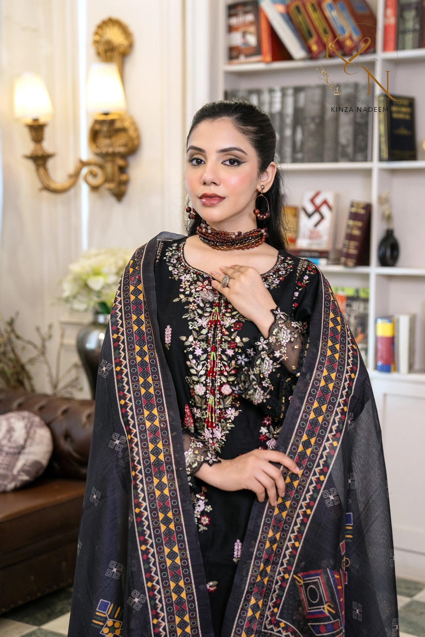 Noir Blossom 3PC Kinza Nadeem