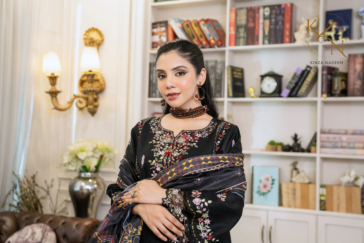 Noir Blossom 3PC Kinza Nadeem